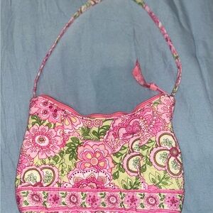 Floral Pink and Green Women's Bag